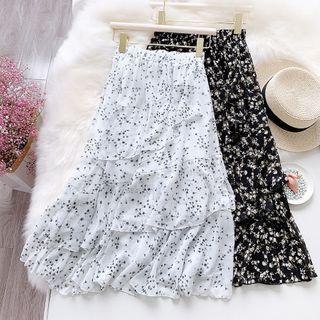 Floral Layered Chiffon Skirt
