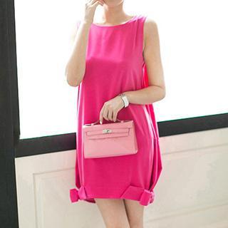Sleeveless Bow Accent Tank Dress
