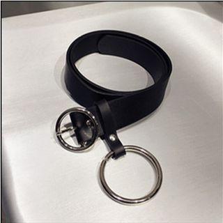 Hoop Faux Leather Belt Black - One Size