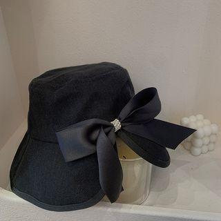 Ribbon Bucket Hat Black - One Size