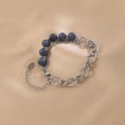 Bead Chunky Stainless Steel Bracelet Silver - One Size