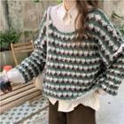 Plain Shirt / Patterned Sweater