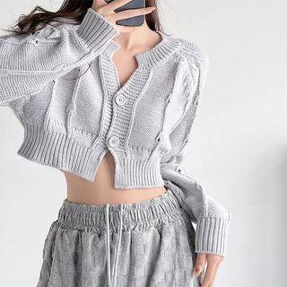Button-up Cropped Sweater