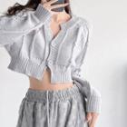 Button-up Cropped Sweater