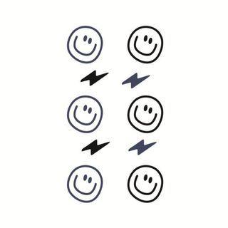 Smiley Face Print Waterproof Temporary Tattoo One Piece - One Size