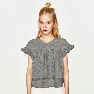 Ruffle Gingham Top
