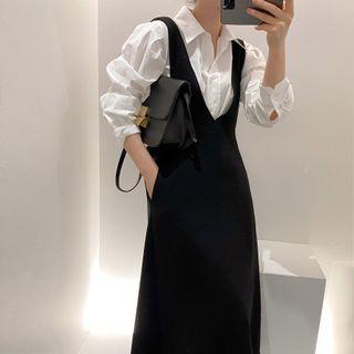 Long-sleeve Plain Shirt / Plain Jumper Dress