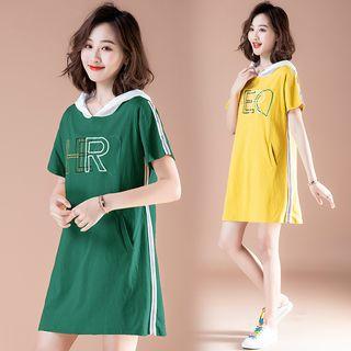 Short-sleeve Mini Hoodie Dress