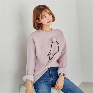 Pom Pom Embroidered Sweatshirt