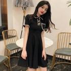 Open-back Glitter-trim Polo Dress