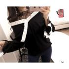 V-neck Frilled-detail Sweatshirt