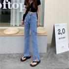 High-waist Split Wide-leg Jeans