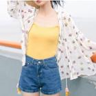 Bell-sleeve Floral Light Jacket