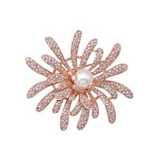 Fireworks-shaped Brooch With White Austrian Element Crystals