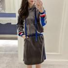 Set: Velvet Hoodie + A-line Skirt