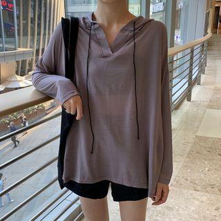 Open-back Long-sleeve Sheer Hoodie