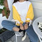 Color-block Loose-fit Long-sleeve T-shirt