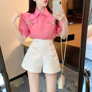 Short-sleeve Shirt / High Waist Shorts