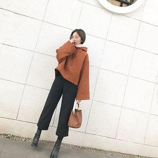 Knit Capri Wide-leg Pants