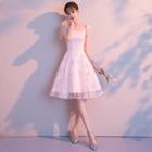 Sleeveless Lace A-line Midi Evening Dress
