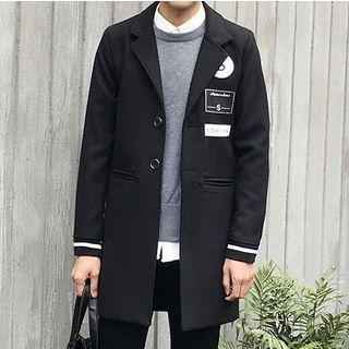 Print Notch Lapel Single-breasted Coat