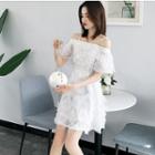 Fringed Off-shoulder A-line Dress