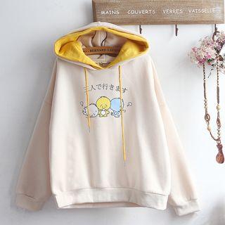 Cartoon Print Hoodie Almond - One Size