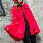 Furry Trim Hooded Cape