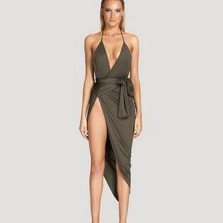 Halter Deep V Dress