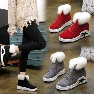 Platform Hidden Wedge High-top Lace-up Shoes