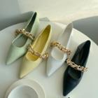 Chain-strap Pointy Flats