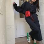 Batwing-sleeve Sweatshirt / Midi Pencil Skirt