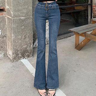 Belted Flared Jeans