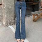 Belted Flared Jeans