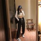 High-waist Wide-leg Pants / Spaghetti-strap Mini A-line Dress / Cardigan