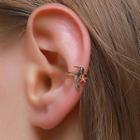 Alloy Flower & Bird Pendant Cuff Earring 1 Pc - 01 - F53 - Gold - One Size