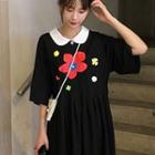Short-sleeve Floral Printed T-shirt Dress