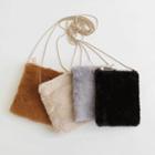 Zipped Faux-fur Square Shoulder Bag