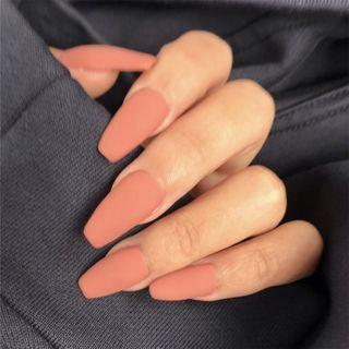 Pointed Nail Art False Nail 104 - Tangerine - One Size