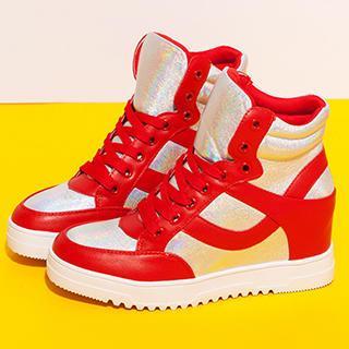 Hidden Wedge High Top Sneakers