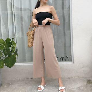 Plain Tube Top / Cropped Wide-leg Pants