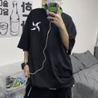 Short-sleeve Tai Chi Embroidered T-shirt