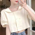 Puff Sleeve Double-breasted Blouse
