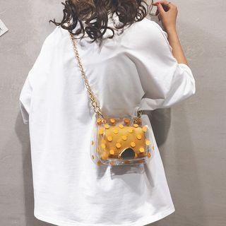 Set: Dotted Transparent Crossbody Bag + Pouch