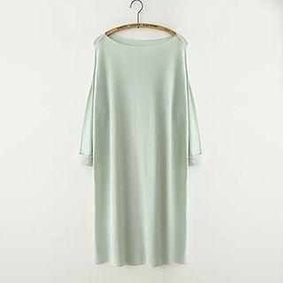 Long-sleeve Plain Knit Dress