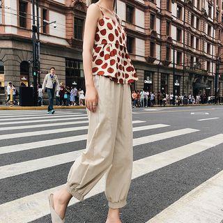 Set: Sleeveless Dotted Top + Pants
