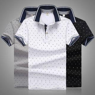 Short-sleeve Dotted Polo Shirt