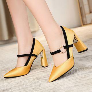 Bloc-heel Pointed Pumps