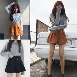 Ring Detail Wide Leg Shorts