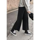 Wide-leg Knit Pants Black - One Size